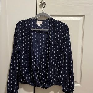 Blue long sleeve blouse
